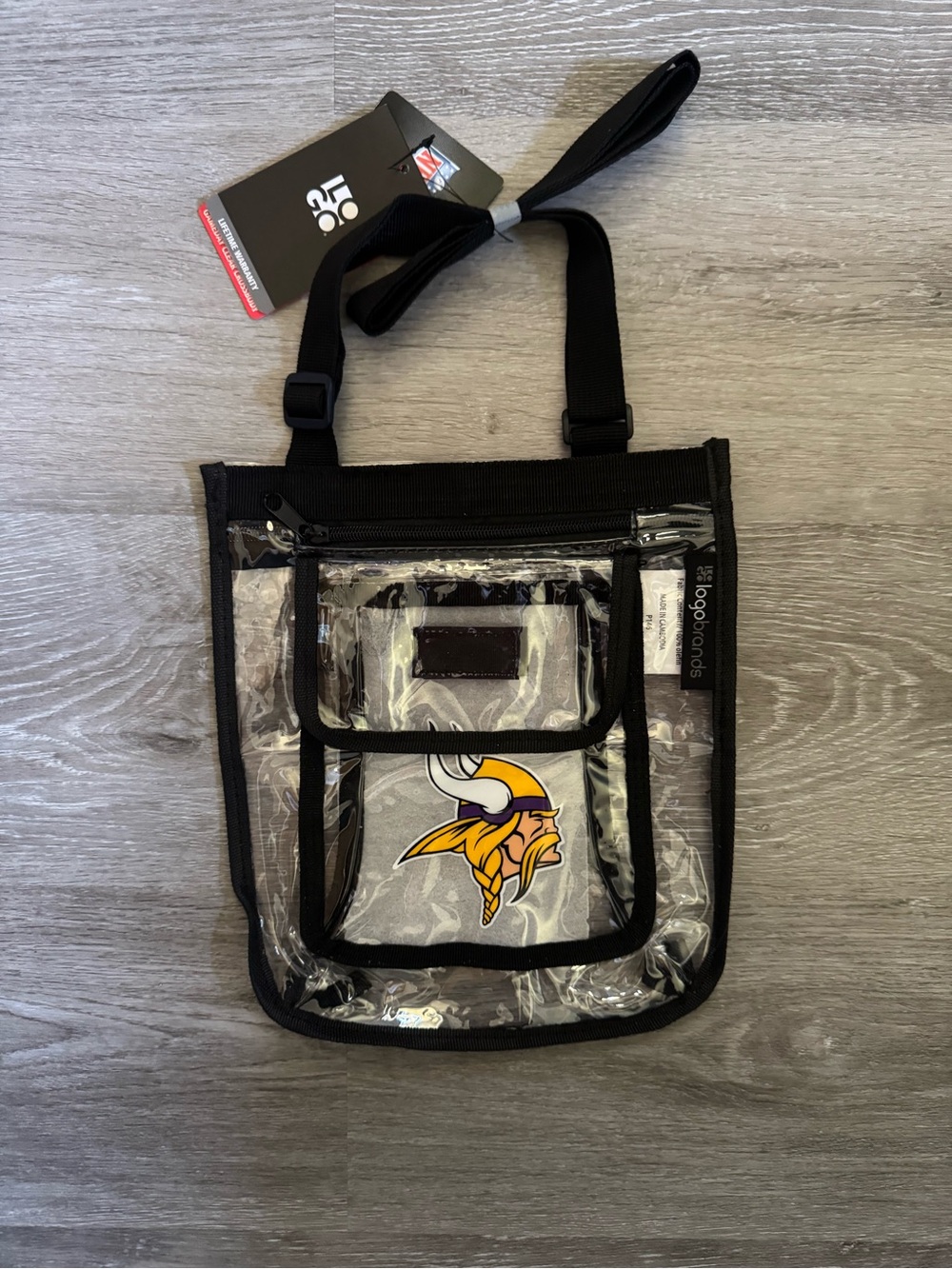 Minnesota Vikings Clear Crossbody Bag with Black Trim by Logo Brands